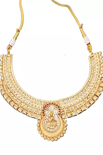 Temple jewellery lakshmi pendant choker for bridal wear