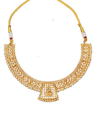Traditional lakshmi motif temple necklace in antique finish 4