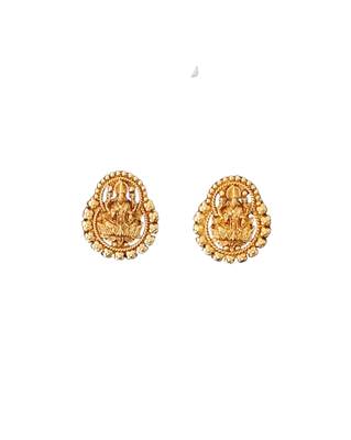 Traditional lakshmi motif temple necklace in antique finish 5