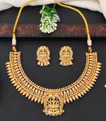 South indian lakshmi choker necklace in antique finish
