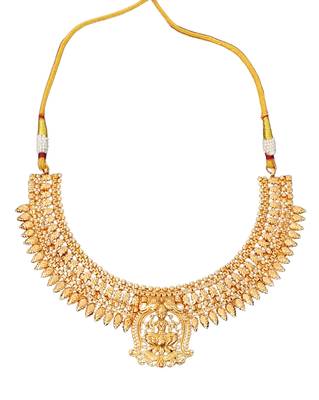 South indian lakshmi choker necklace in antique finish 4