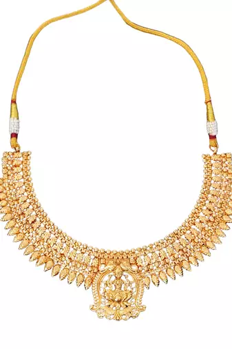 South indian lakshmi choker necklace in antique finish