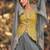 Yellow and grey wedding silk indowestern top with palazzo & cape suits- Full Stitched Free Size
