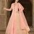 Peach Silk Heavy Embroidered Designer Semi Stiched Suits