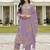Purple cotton semi stitched suit with embroidery viscose multi thread work