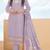 Purple cambric cotton semi stitched suit with embroidery & sequence work