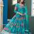 Blue taby silk readymade anarkali suit with embroidery thread & sequence work