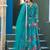 Blue taby silk readymade anarkali suit with embroidery thread & sequence work