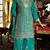 Turquoise chinon semi stitched suit with embroidery codding sequence work