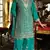 Turquoise chinon semi stitched suit with embroidery codding sequence work