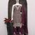 Maroon chinon semi stitched suit with embroidery codding sequence work