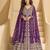 Purple chinon readymade anarkali suit - full stitched free size