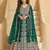 D green chinon readymade anarkali lehenga with heavy embroidery work - full stitched free size