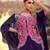 Violet chinon readymade shrug suit with heavy embroidery work - full stitched free size