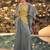 Grey chinon readymade shrug suit with heavy embroidery work - full stitched free size
