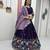 Purple Vichitra Silk Heavy Thread Sequence Work Lehenga Choli Set with Dupatta,Fully Stitched Lehenga-Blouse