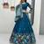 teal blue Vichitra Silk Heavy Thread Sequence Work Lehenga Choli Set with Dupatta,Fully Stitched Lehenga-Blouse