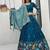 teal blue Vichitra Silk Heavy Thread Sequence Work Lehenga Choli Set with Dupatta,Fully Stitched Lehenga-Blouse