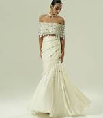 Ivory embroidered georgette Lehenga Set