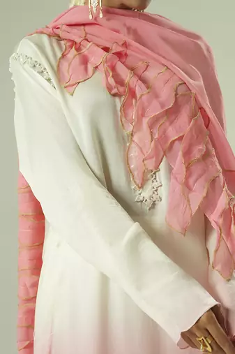 Multicolor embroidered georgette kurta set