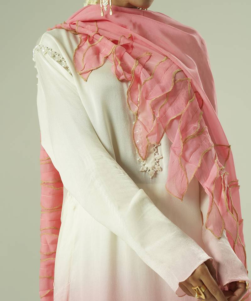 Multicolor embroidered georgette kurta set