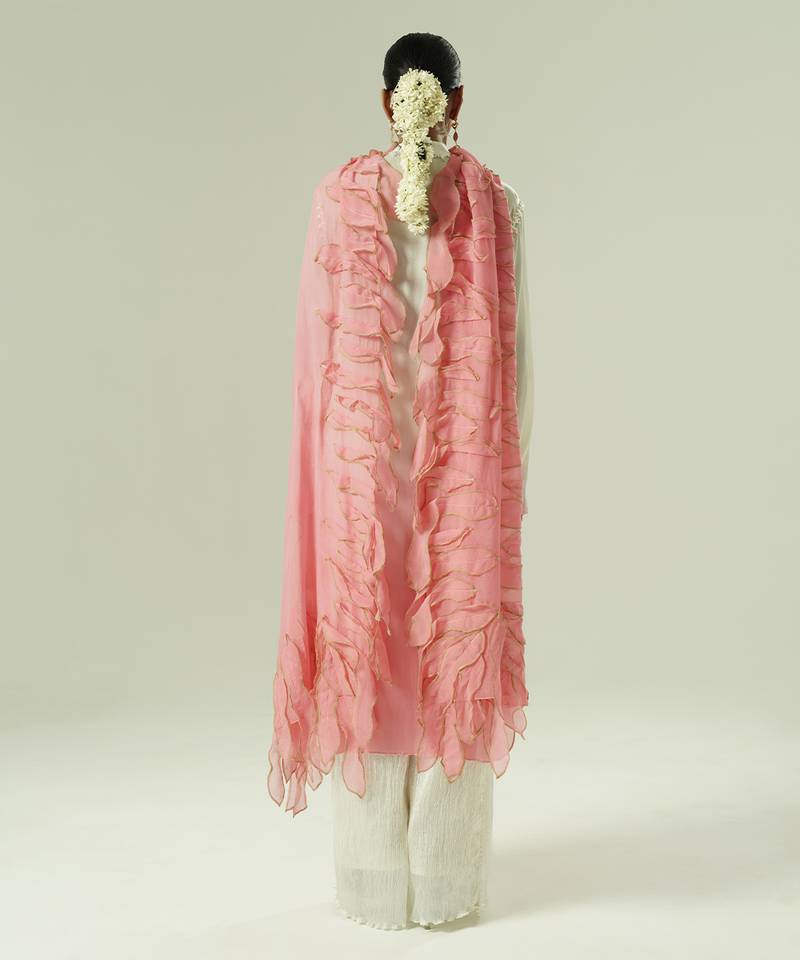 Multicolor embroidered georgette kurta set