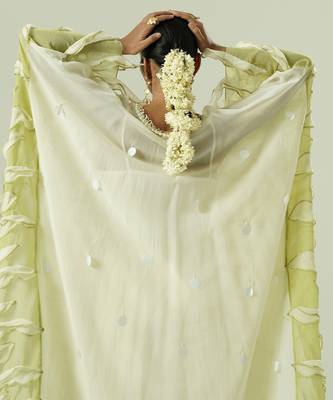 Ivory plain organza kurta set 2