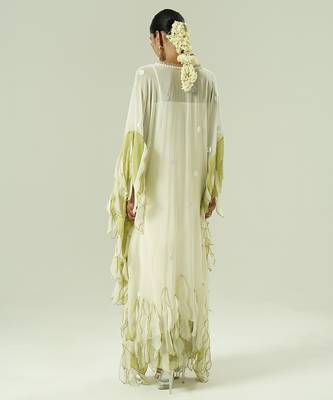 Ivory plain organza kurta set 4
