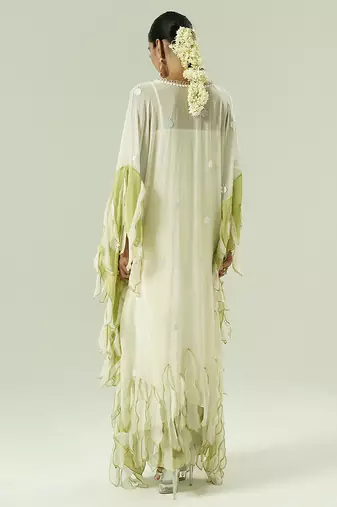 Ivory plain organza kurta set
