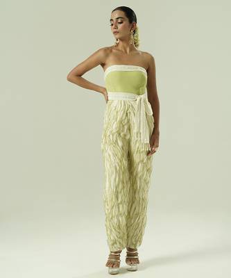 Ivory plain organza co ord set 2