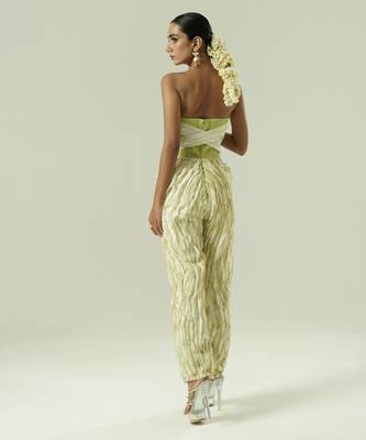 Ivory plain organza co ord set 4