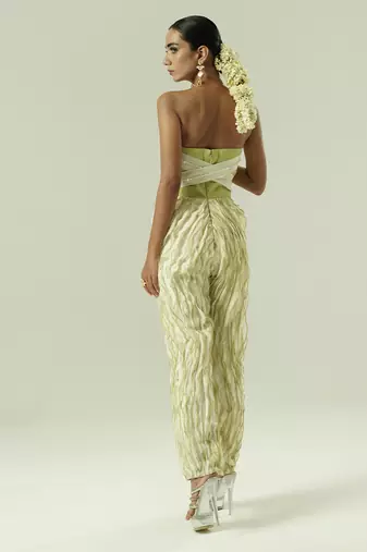 Ivory plain organza co ord set