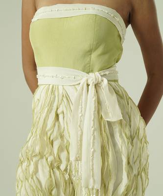 Ivory plain organza co ord set 5