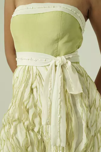 Ivory plain organza co ord set