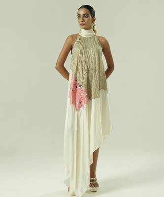 Ivory embroidered organza dress 2