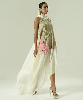 Ivory embroidered organza dress 3