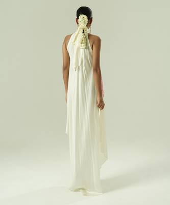 Ivory embroidered organza dress 4