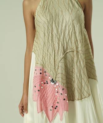 Ivory embroidered organza dress 5
