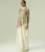 Ivory embroidered organza co ord set