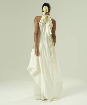 Ivory embroidered organza co ord set 3