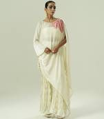 Ivory plain georgette co ord set