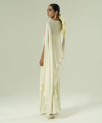 Ivory plain georgette co ord set 2