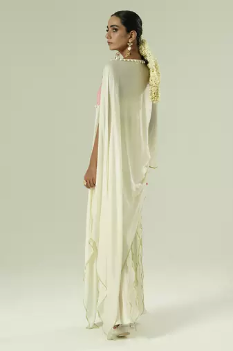Ivory plain georgette co ord set