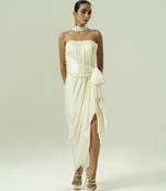 Ivory plain georgette co ord set