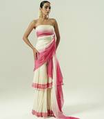 Multicolor plain organza sharara set