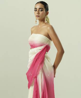 Multicolor plain organza sharara set 5