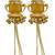 Traditional gold-plated kashmiri jhumka earrings with long chains & yellow stone
