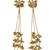 Traditional gold-plated kashmiri jhumka earrings with long chains ruby & green stone