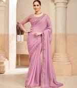  shimmer two tone saree with fancy embroidered blouse