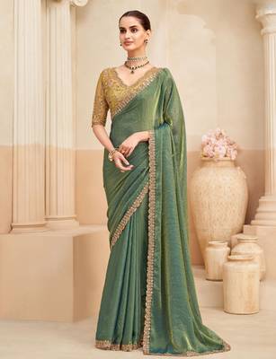 fendi saree with embroidery blouse  premium wear 1